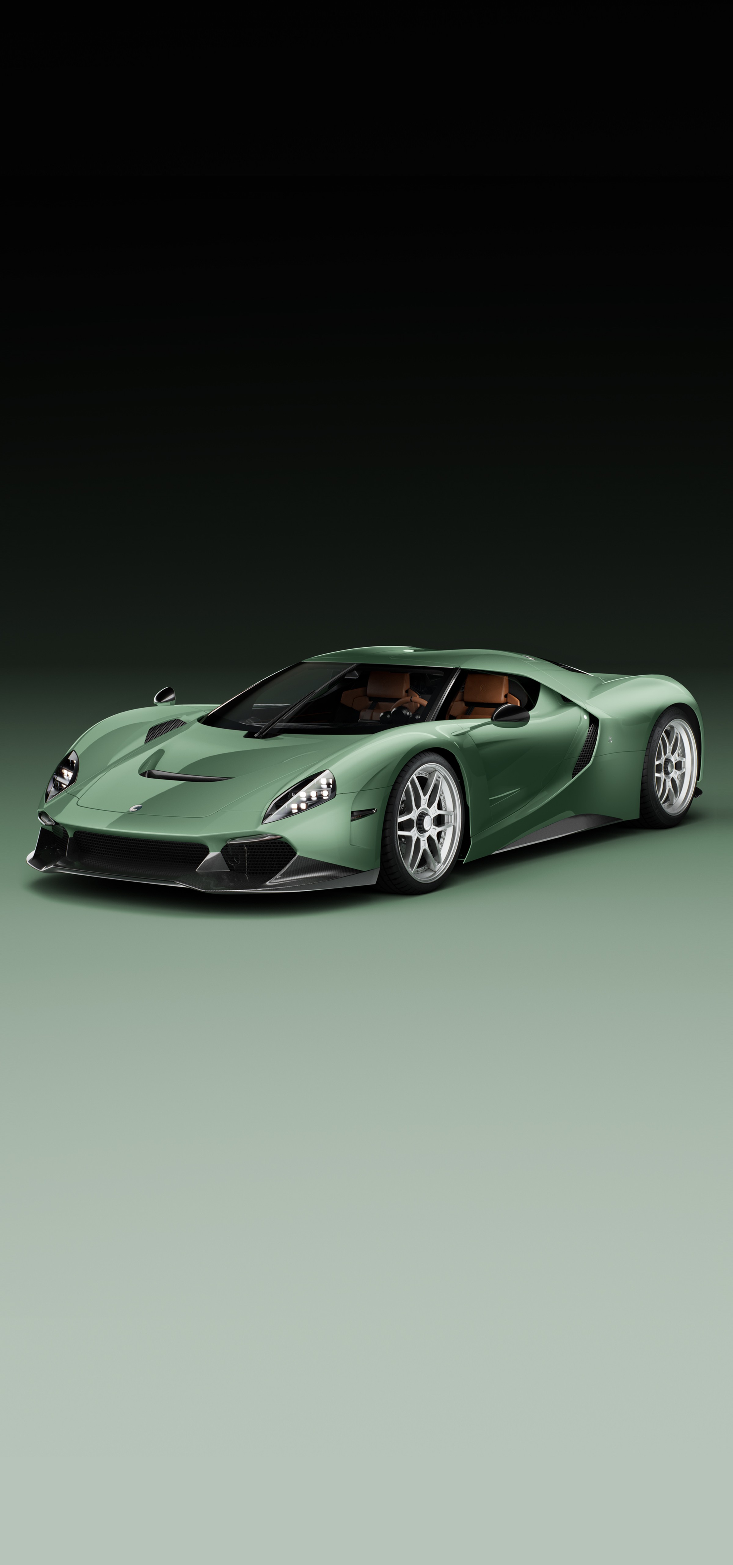3/4 view of the capricorn 01 Zagato hypercar on a green, gradient backdrop
